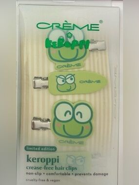 Crème Keroppi Kids Green Hair Clips - 3 Pack